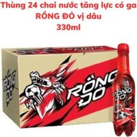 Nước tăng lực hương dâu RỒNG ĐỎ chai 330ml