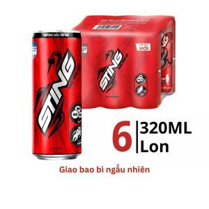 Nước tăng lực Sting dâu đỏ - Lốc 6 lon 330ml