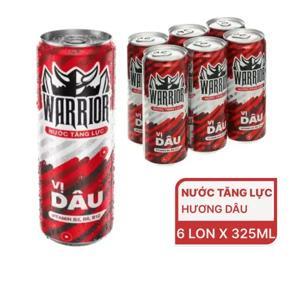 Nước tăng lực Warrior hương dâu - Lốc 6 lon 325ml