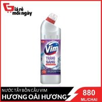 Nước tẩy bồn cầu VIM Trắng Sáng Than hoạt tính và hoa oải hương Tím 870ml