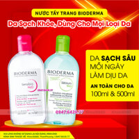 Nước Tẩy Trang Bioderma 100 & 500 ML Công Nghệ Micellar Sensibio H2O, Dành Cho Da Dầu, Da Nhạy Cảm, mypham8889