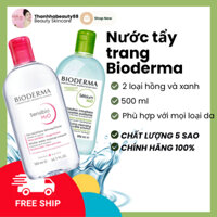 Nước tẩy trang Bioderma 2 loại màu hồng và xanh, dành cho mọi loại da simshop102