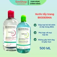 Nước tẩy trang Bioderma 2 loại màu hồng và xanh, dành cho mọi loại da simshop102