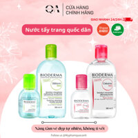 Nước Tẩy Trang Bioderma H2O Nắp Nhấn Màu Hồng (mọi loại da) , nắp nhấn xanh (da dầu , mụn) 500ml - mypham
