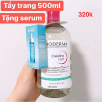 Nước tẩy trang Bioderma màu hồng tặng kèm serum