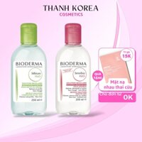 Nước Tẩy Trang Bioderma Pháp Crealine H2O Solution Micellaire màu Xanh và Hồng, nắp nhấn, thể tích 500ml