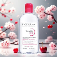 Nước tẩy trang Bioderma Crealine H2O nắp bật xanh,hồng 500ml