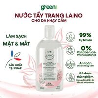 Nước Tẩy Trang Cho Da Nhạy Cảm Laino Pháp 500ml 0%Cồn 0%Paraben 99% Tự Nhiên Radiance Micellar Dịu Nhẹ Làm Sáng Da