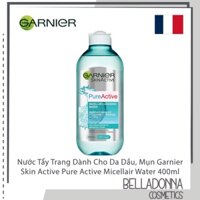 Nước Tẩy Trang Dành Cho Da Dầu, Mụn Garnier Skin Active Pure Active Micellair Water 400ml