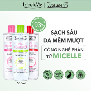 Nước tẩy trang Evoluderm Micellar Cleansing Water 500ml