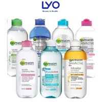 Nước tẩy trang Garnier xanh / Hồng / xanh lá/ vàng / xanh dương / da dầu mụn Pháp 400ml