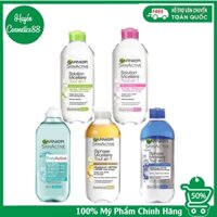 Nước Tẩy Trang Garnier Micellar Cleansing Water Pháp 400ml Vàng Dầu Hồng Xanh Dương Tẩy Trang Sạch Sâu, Hiệu Quả