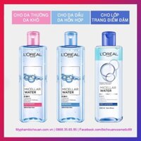 Nước tẩy trang Loreal Micellar Water tươi mát cho da dầu hỗn hợp 400ml