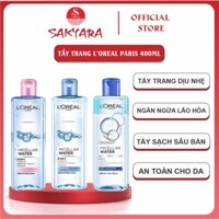 Nước tẩy trang Loreal Paris Micellar Water 3 in 1 giúp làm sạch sâu cho da dầu da mụn 400ml