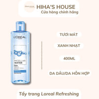 Nước tẩy trang Loreal tươi mát cho da dầu, hỗn hợp 400ml