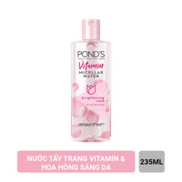 Nước Tẩy Trang Pond's Micellar Water Vitamin Brightening Rose Vitamin Và Hoa Hồng Sáng Da 235ml