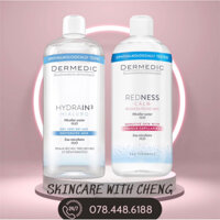 Nước tẩy trang, rửa mặt dành cho da nhạy cảm, mẩn đỏ, mao mạch Dermedic Redness Micellar water 500ml