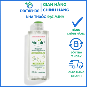 Nước tẩy trang Simple Cleansing Micellar Water 198ml