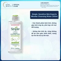 Nước Tẩy Trang Simple. Sensitive Skin Experts Micellar Cleansing Water 200ml