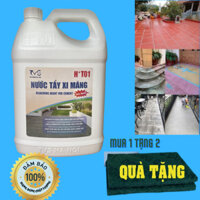 Nước tẩy xi măng Ht01-TVS 5Lit, tẩy ron gạch loại mạnh nhất tặng 2 pad chà, tẩy đất cát, rong rêu