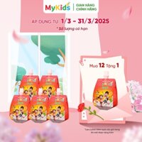 Nước Thạch Trái Cây Mykids Vị Vải Hộp 12 tặng 1 Thơm Ngon, Thanh Mát, Bổ Sung Vitamin D3 và Canxi