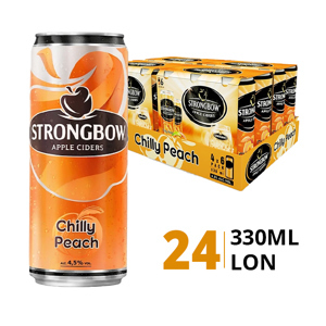 Nước táo lên men Strongbow vị đào 4.5% Thùng 24 lon 330ml