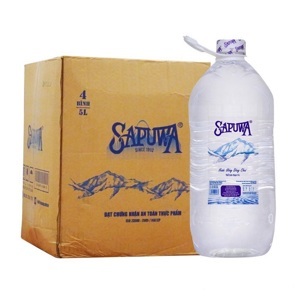 Nước tinh khiết Sapuwa Thùng 4 chai 5 lít