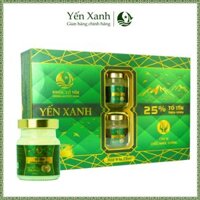 Nước tổ yến sào cao cấp chưng đường phèn – YẾN XANH (25% tổ yến) – Hộp quà tặng 6 lọ kèm túi xách