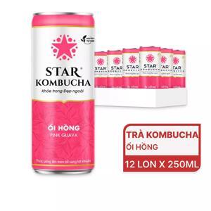 Nước trái cây Star Kombucha vị ổi hồng Thùng 12 lon 250ml