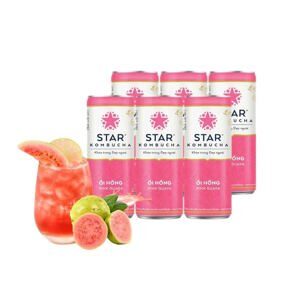 Nước trái cây Star Kombucha vị ổi hồng Thùng 12 lon 250ml