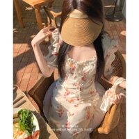 Nước Trắng Nữ Tháp Trắng Hoa Hồng Lớn Cổ Chữ U Đầm Ren Nữ Đầu Xuân Hàn Quốc Sang Trọng Sang Trọng Mặc Váy Dài