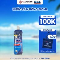 Nước trợ xả, Nước làm bóng Finish 800ml  làm bóng chén, trợ xả, làm khô dùng cho máy rửa chén - Hàng chính hãng