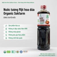 Nước tương mật hoa dừa organic sokfarm dòng chuyên nấu chai nhựa 1 lít vị umami tự nhiên