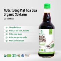 Nước tương mật hoa dừa sokfarm 500ml nước tương thuần chay ít mặn không đậu nành không chất bảo quản