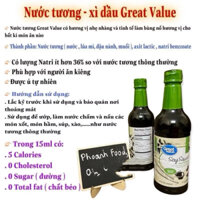 Nước tương - xì dầu Great Value date 2026 ( 5 calories / ít muối / 0 đường / 0 total fat )