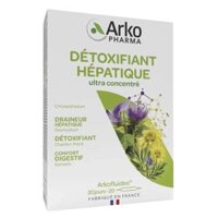 Nước uống ARKOPHARMA DETOXIFIANT HEPATIQUE hỗ trợ giải độc gan, hỗ trợ tiêu hóa (Hộp 20 ống) - Pháp