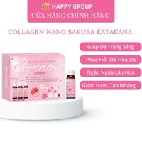 Nước Uống Collagen Nano Sakura Katakana Nhật Bản Giúp Trẻ Hóa Làn Da, Ngăn Ngừa Lão Hóa 1 Hộp (10 Lọ), Happy Group