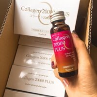 Nước uống đẹp da Collagen 20000 Plus Nhật, hộp 10 lọ, ngăn ngừa lão hoá, trẻ hoá da