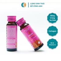 Nước uống đông trùng hạ thảo collagen Hector - Hộp 10 chai thủy tinh 50ml bỏ vừa túi áo, ngăn ngừa lão hóa