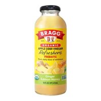 Nước Uống Giấm Táo Hữu Cơ Vị Chanh Gừng Mật Ong, Organic Apple Cider Vinegar Refreshers Prebiotic, Ginger Lemon Honey, 16 fl oz (473ml) - BRAGG