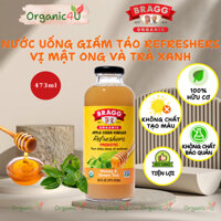 Nước Uống Giấm Táo Refreshers Mật Ong và Trà Xanh BRAGG Organic Apple Cider Vinegar 473ml