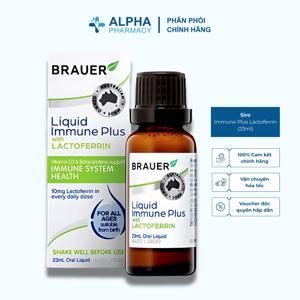 Nước uống hỗ trợ tăng cường hệ miễn dịch cho trẻ sơ sinh Brauer Liquid Immune Plus with Lactoferrin 23ml