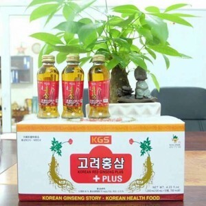 Nước uống hồng sâm có củ KGS Korean Red Ginseng Plus 120ml x 10 chai