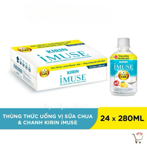 Nước uống Kirin Imuse vị sữa chua và chanh - Thùng 24 chai 280ml