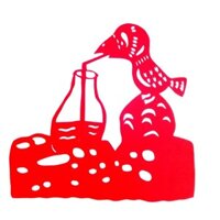 Nước Uống Quạ Truyền Thống Trung Quốc Handmade Giấy Cắt Chất Liệu Giấy Gạo Thành Phẩm Trang Trí Cửa Sổ Lưới Tản Nhiệt250329