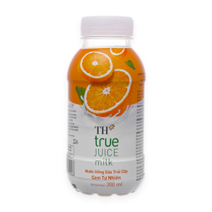 Nước uống sữa trái cây cam tự nhiên TH True Juice Milk chai 300ml