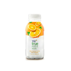 Nước uống sữa trái cây cam tự nhiên TH True Juice Milk chai 300ml