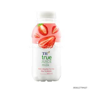 Nước uống sữa trái cây dâu tự nhiên TH True Juice Milk chai 300ml