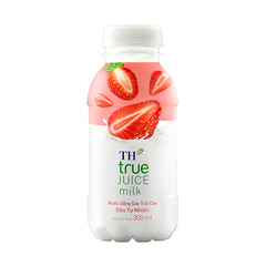 Nước uống sữa trái cây dâu tự nhiên TH True Juice Milk chai 300ml