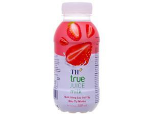 Nước uống sữa trái cây dâu tự nhiên TH True Juice Milk chai 300ml
